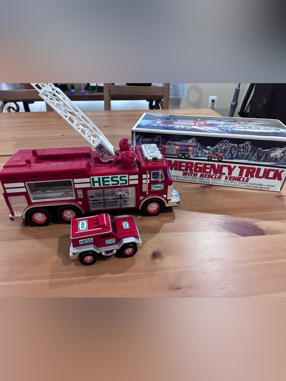 Hess Red Emergency Fire Truck & Rescue Vehicle Toy Set